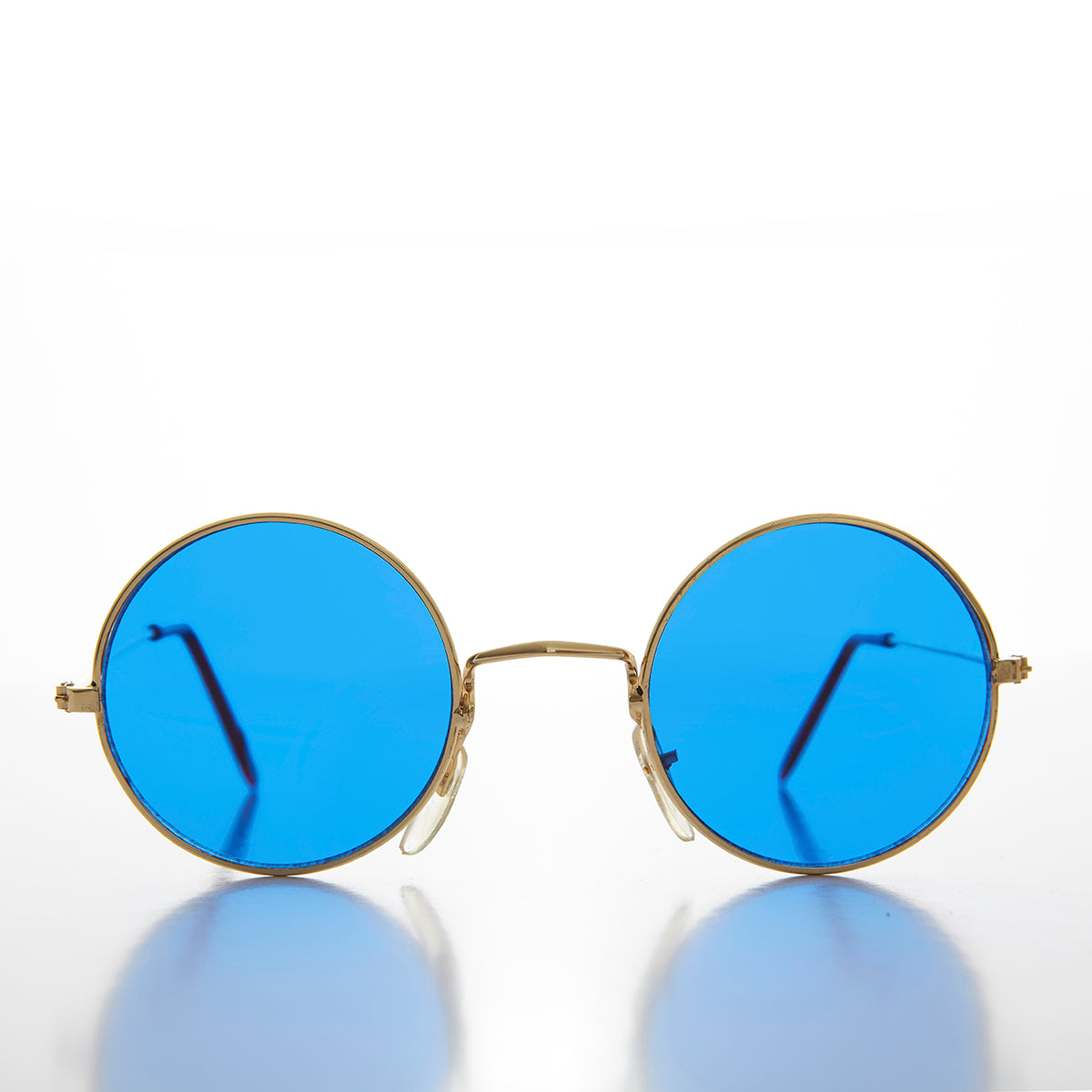 Round Circle Sunglass with Blue Tinted Lens - Benji – Sunglass Museum
